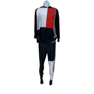 Black Red White Star Stripe Jogger Set MEDIUM Lily Loungewear Hoodie Legging NEW